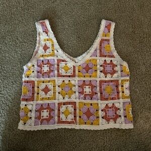 Rebellion Multicolor Crochet Crop Top